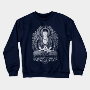 Gautama Buddha Distressed Halftone Crewneck Sweatshirt